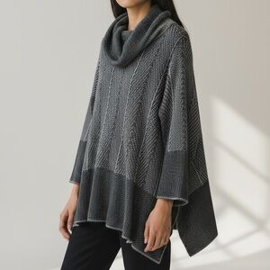 ODDI · GRAY COWL NECK RELAXED FIT SWEATER - S/M